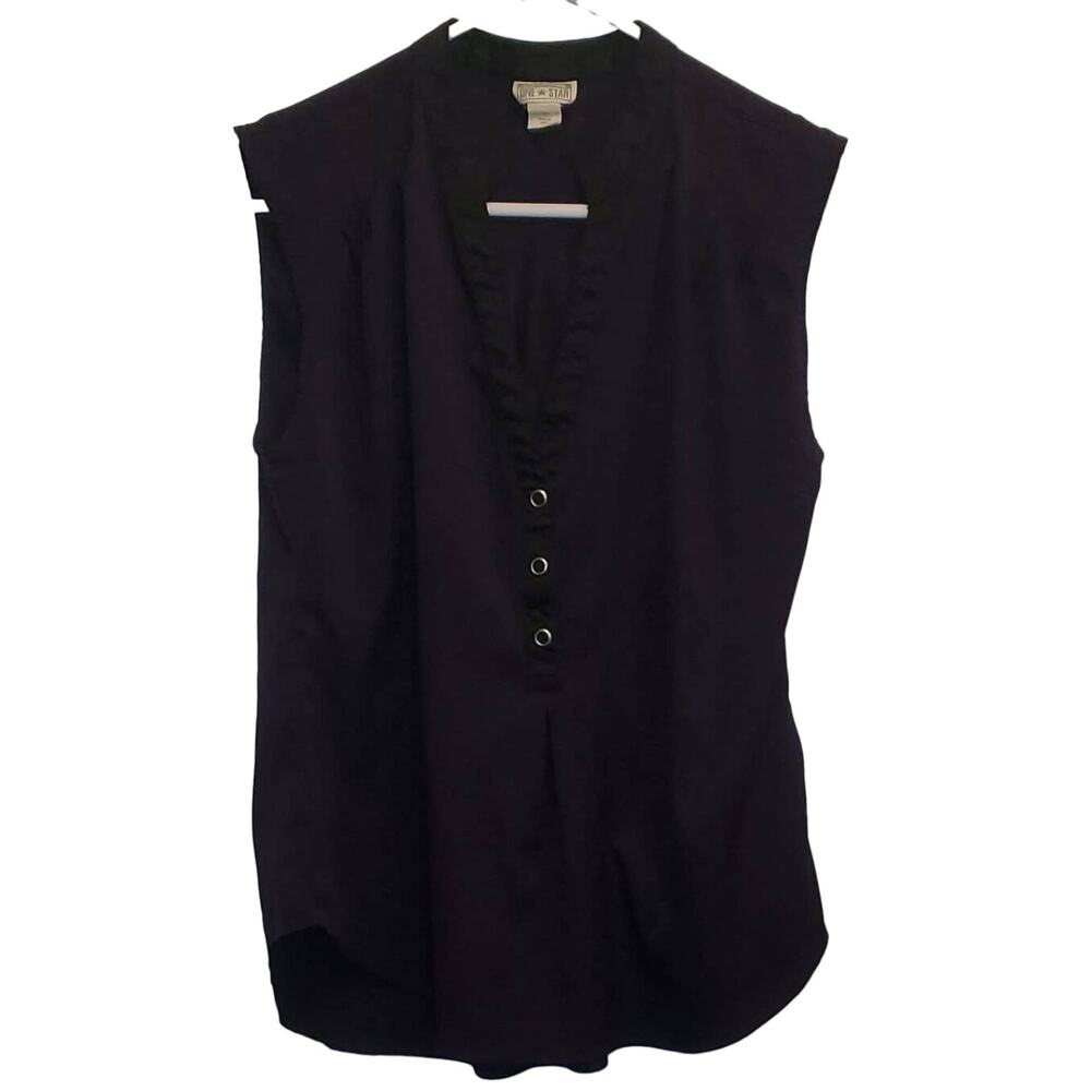 Converse One Star Sleeveless Polyester V Neck Front Buttons Shirt Size Medium